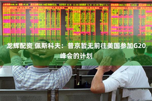 龙辉配资 佩斯科夫：普京暂无前往美国参加G20峰会的计划