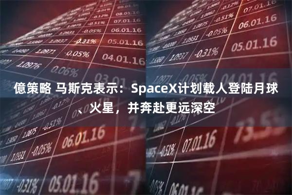 億策略 马斯克表示:SpaceX计划载人登陆月球、火星,并奔赴更远深空