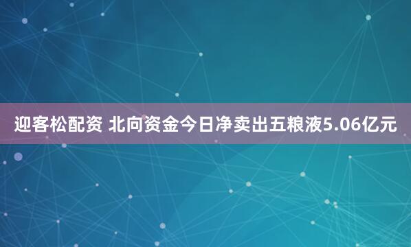 迎客松配资 北向资金今日净卖出五粮液5.06亿元
