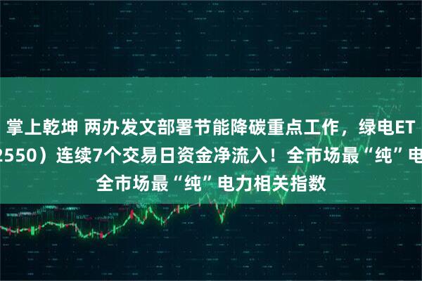 掌上乾坤 两办发文部署节能降碳重点工作，绿电ETF华夏（562550）连续7个交易日资金净流入！全市场最“纯”电力相关指数