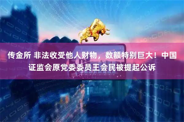 传金所 非法收受他人财物，数额特别巨大！中国证监会原党委委员王会民被提起公诉