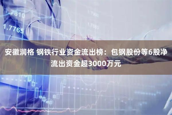 安徽润格 钢铁行业资金流出榜：包钢股份等6股净流出资金超3000万元